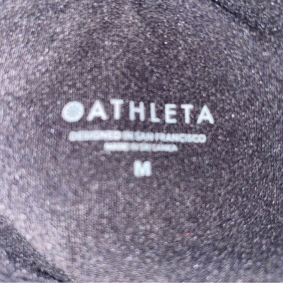 ATHLETA Black Gray Camo Crop Yoga & Fitness Tank Top Size Medium Sports Bra - Picture 6 of 6